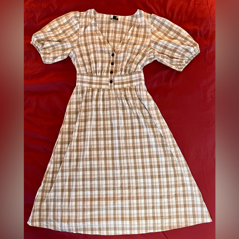 Plaid Style Button Top Dress